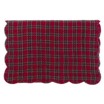 Boutis BLANC MARICLO Bed Bottom Blanket - Tartan