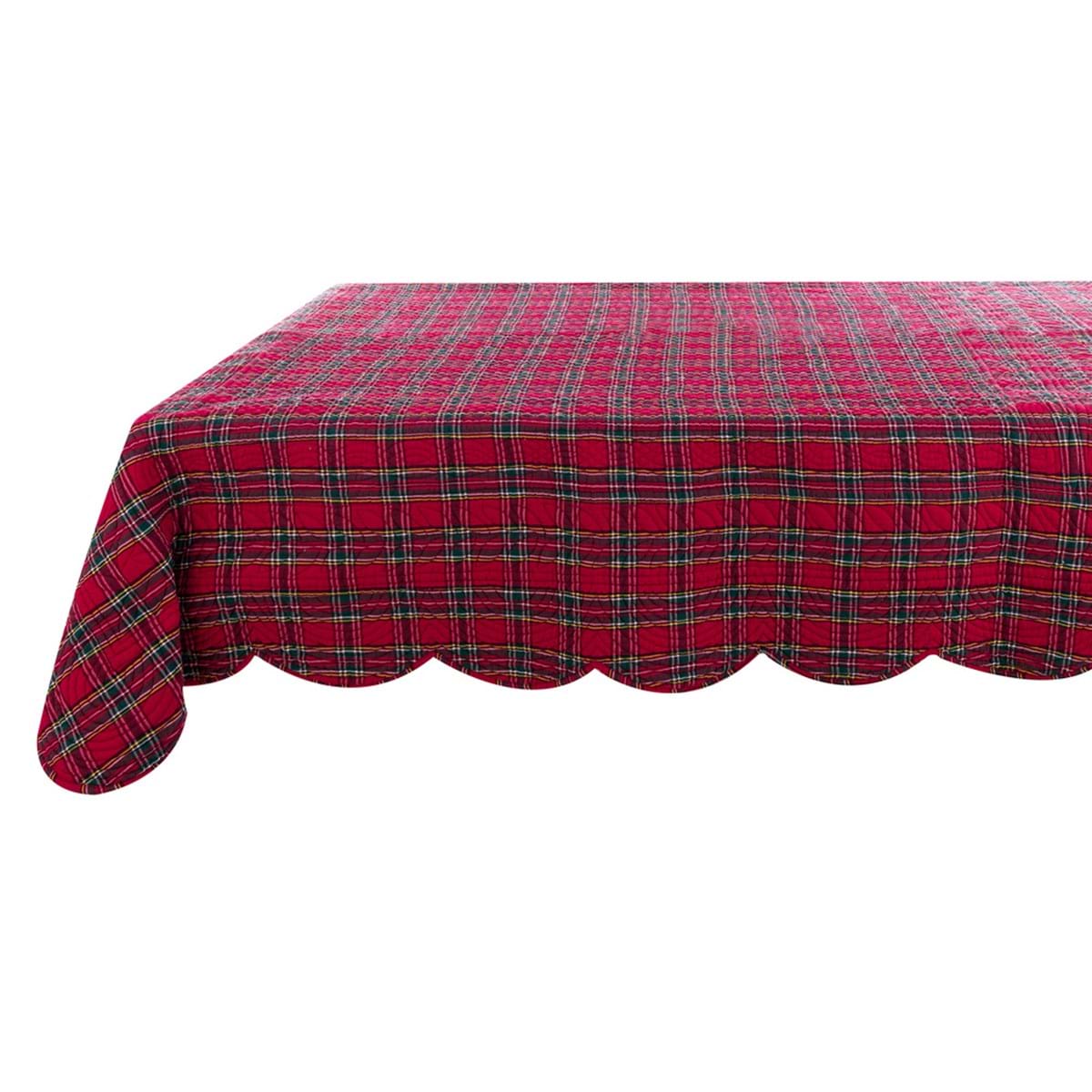 Boutis BLANC MARICLO' table cover - Tartan 