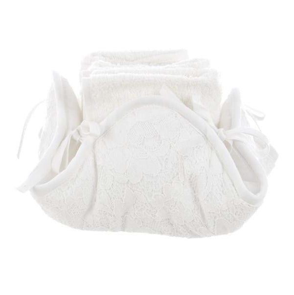 Cestino con 3 Lavette da Bagno BLANC MARICLÒ - Pizzo