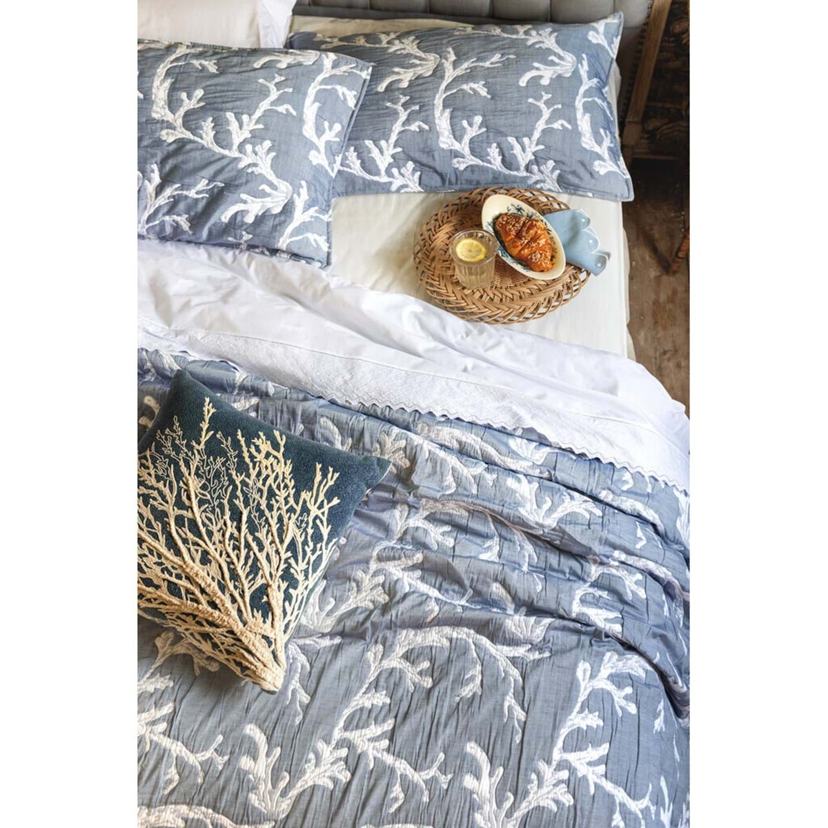 Copriletto Estivo Jacquard Double face Misto Cotone BLANC MARICLO' - Le Mer Onirique
