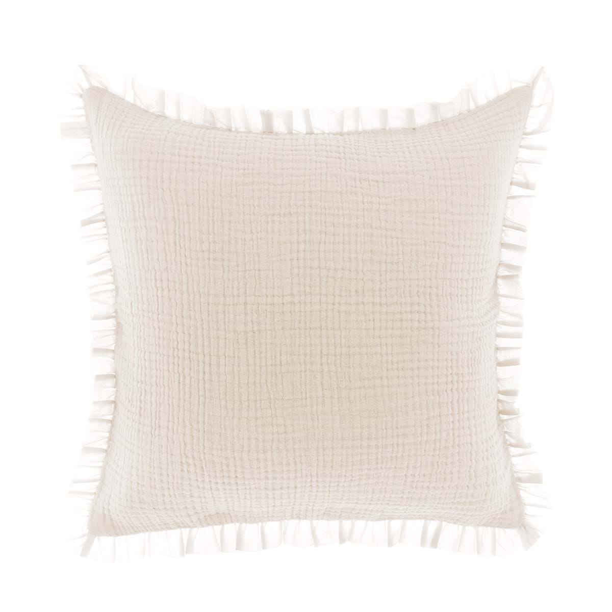 Cuscino Arredo in Cotone Trapuntato con Gala BLANC MARICLO' - La Rochelle