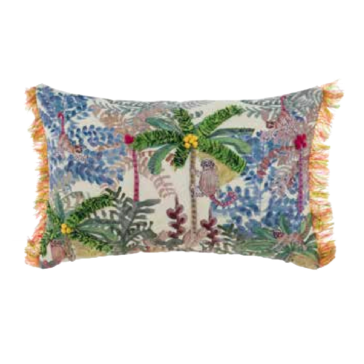 Cuscino con Ricami ed Appliocazioni BLANC MARICLO' - Tropical