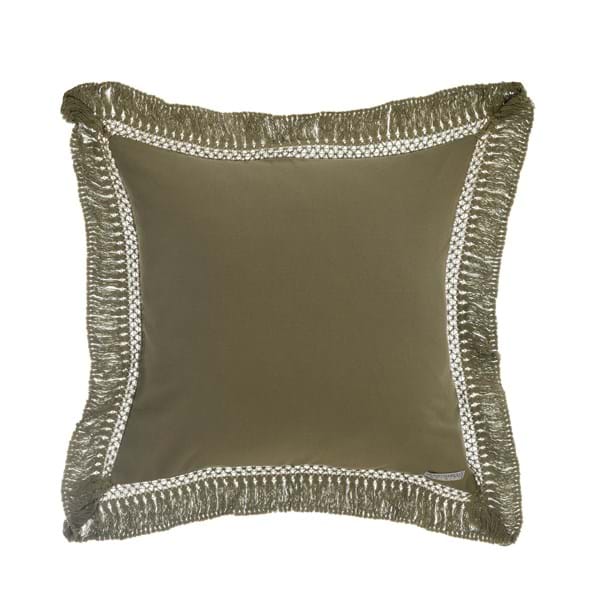 Cuscino Arredo  in Cotone con Frange BLANC MARICLO' - Infinity