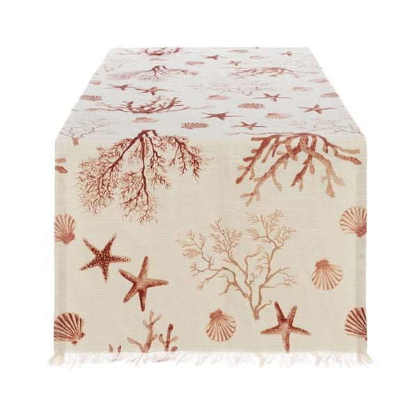 Runner in Cotone con Frange BLANC MARICLO' Caraline Collection - Maldive