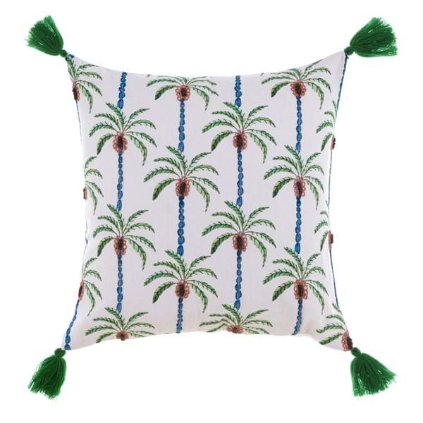 Cuscino in Cotone BLANC Ricamato e Stampato MARICLO' - Tropical