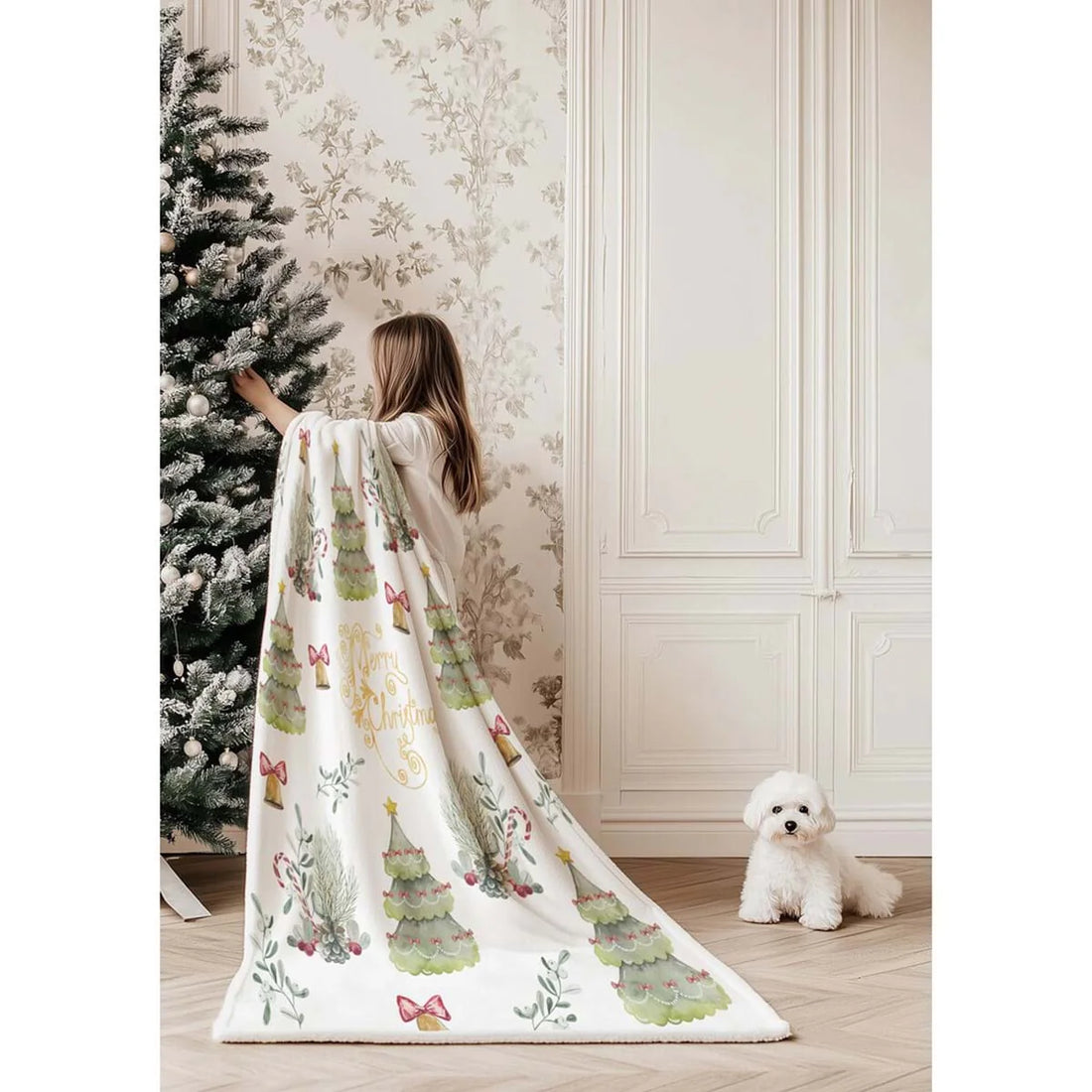 Plaid in Pile 140x170 con sherpa BLANC MARICLO' - Dolce Natale