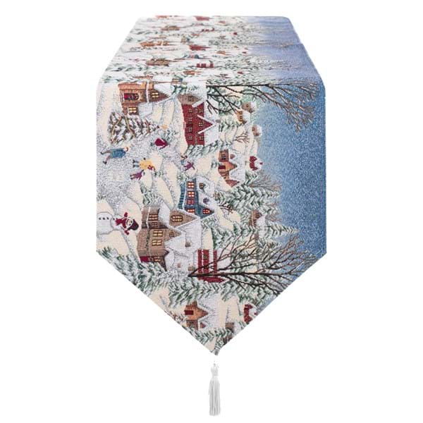 Runner in Gobelin Natale BLANC MARICLO' Collezione Trame - Borgo alpino