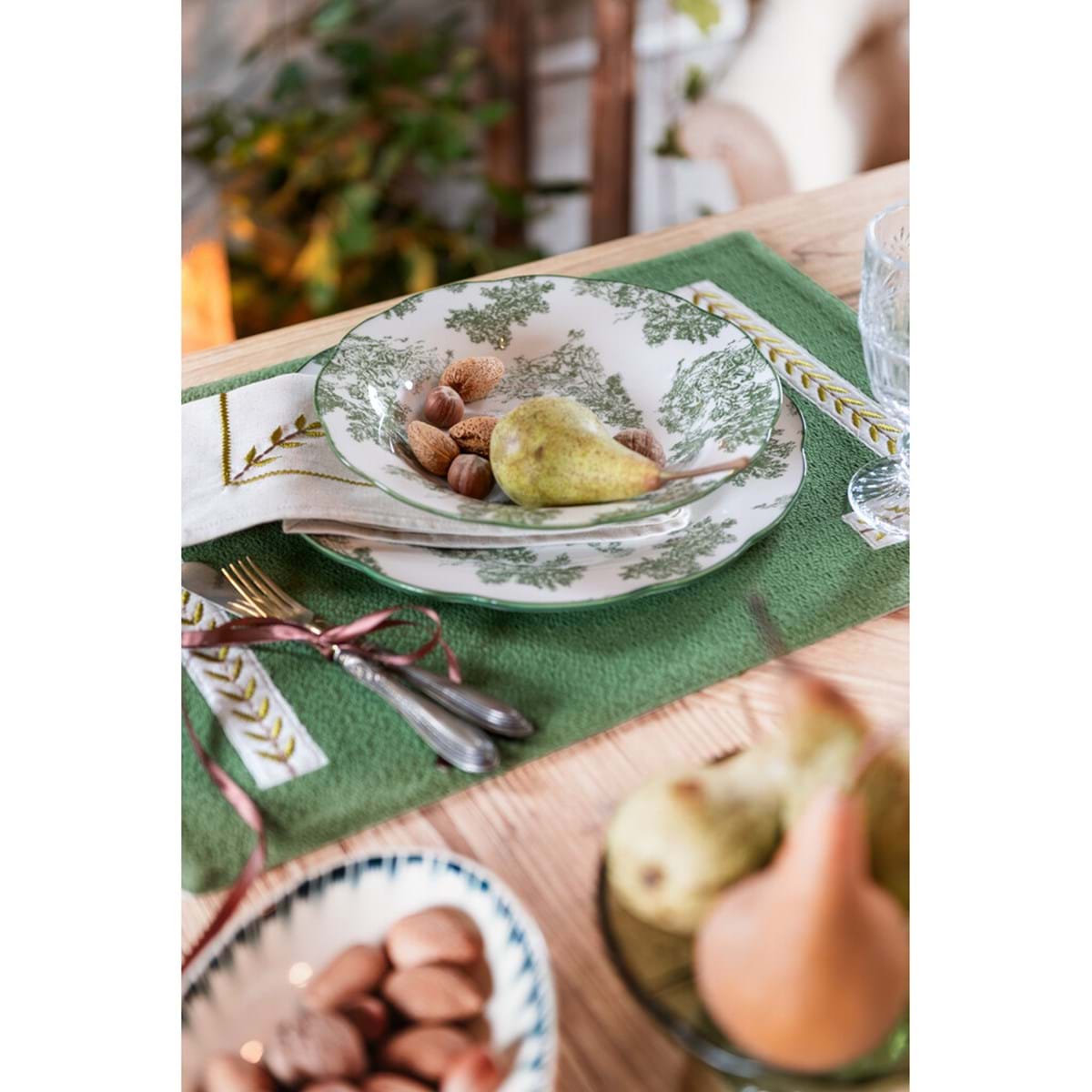 Tovaglietta Americana con Tovagliolo BLANC MARICLO' - Geometrika verde