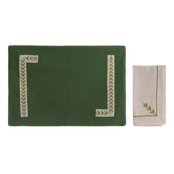 Tovaglietta Americana con Tovagliolo BLANC MARICLO' - Geometrika verde