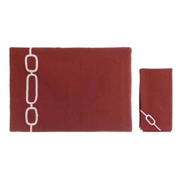 Tovaglietta Americana con Tovagliolo BLANC MARICLO' - Geometrika rosso