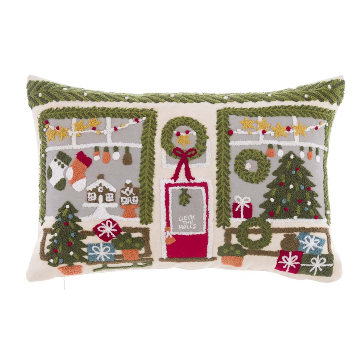 Cuscino Rettangolare 30x45 Ricamato con Applicazioni BLANC MARICLO' - Little Store