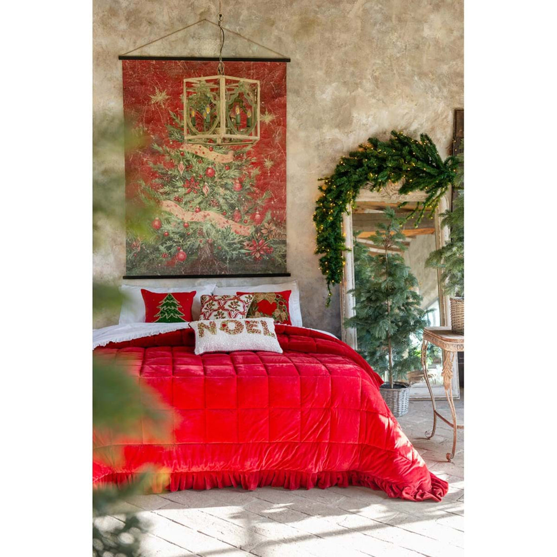 Cuscino Rettangolare 35x60 Ricamato con Applicazioni BLANC MARICLO' - Noel