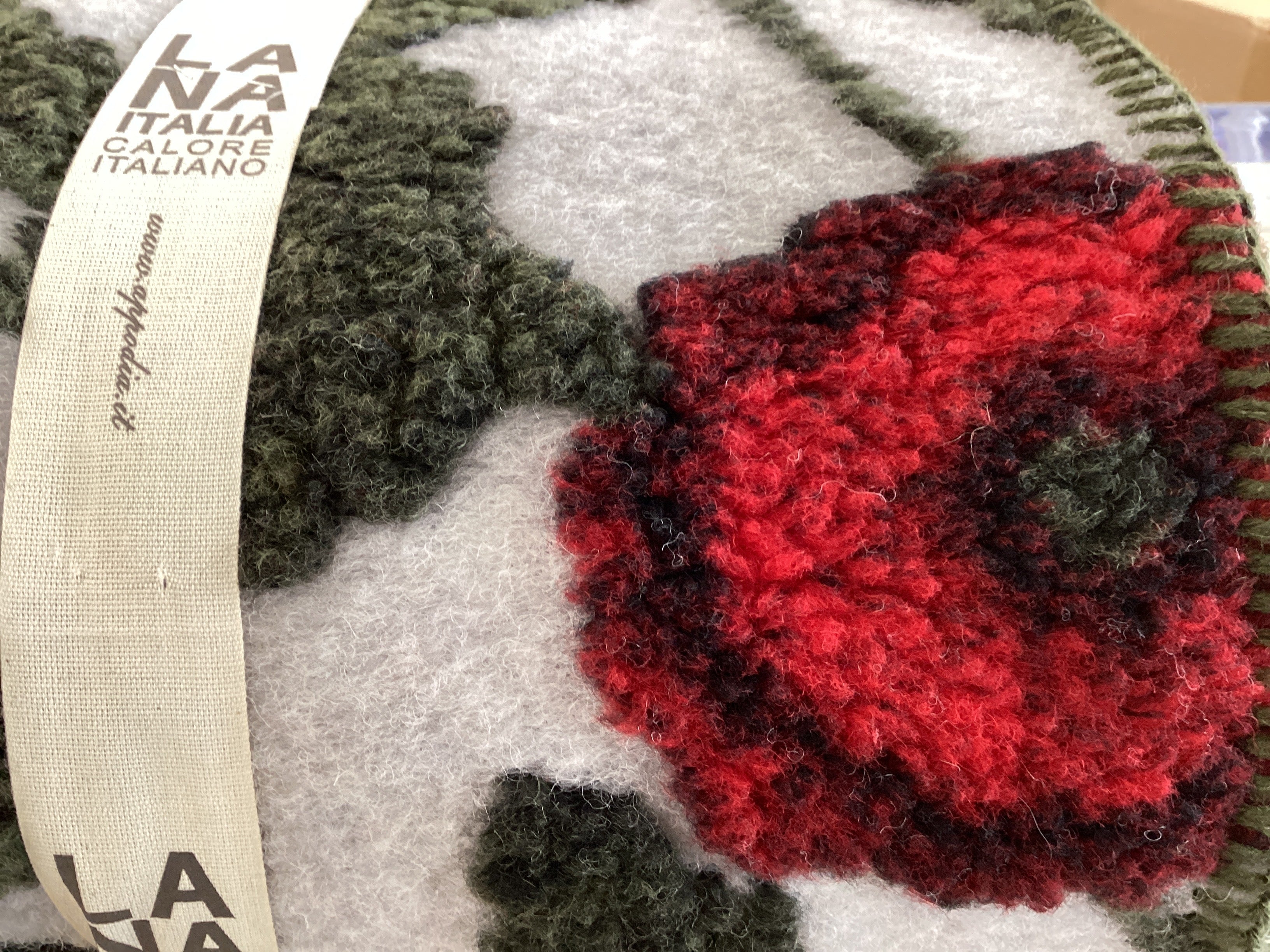 Coperta Plaid in Lana Cotta LANA ITALIA - Papavero