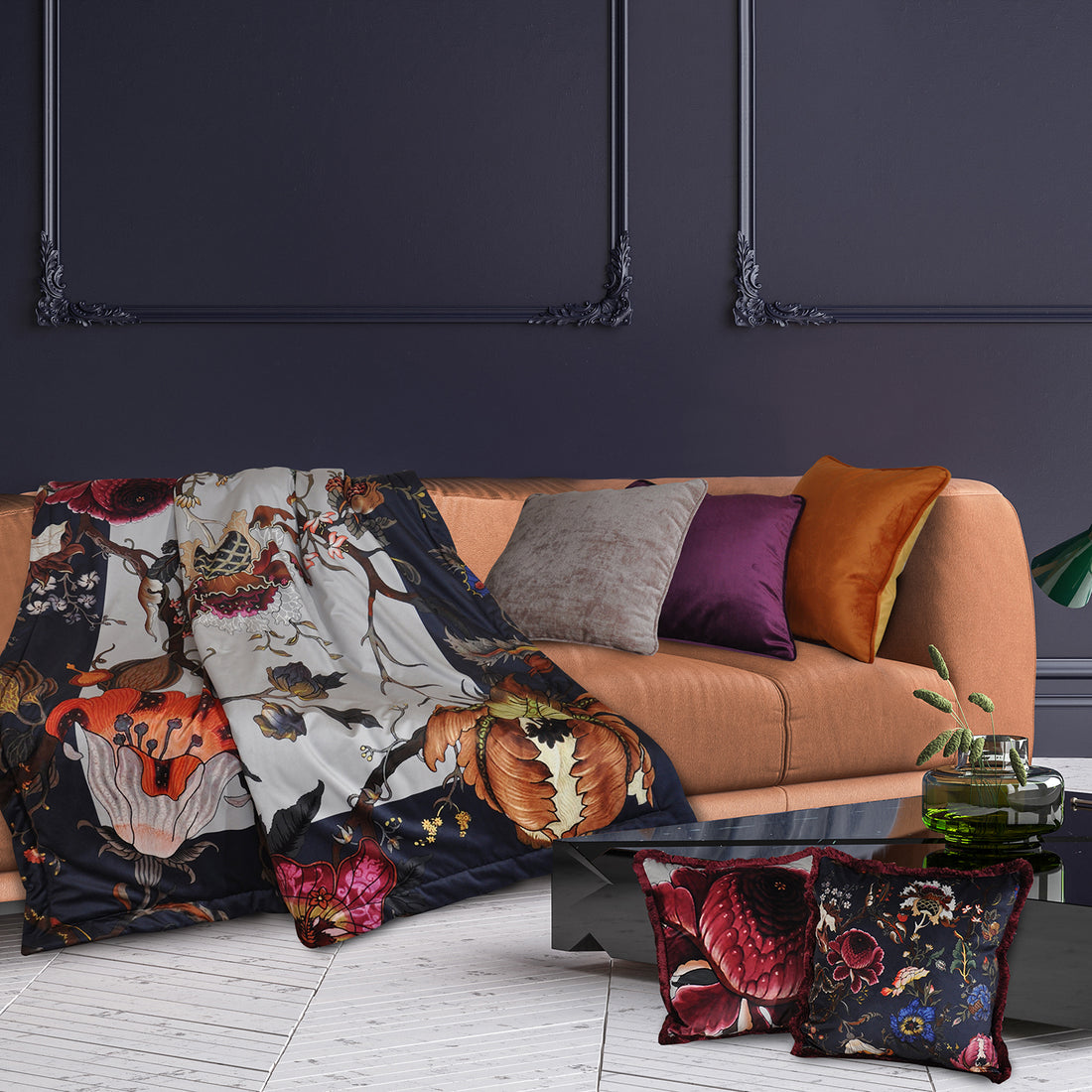 Cuscino Arredo in Velluto CASA ANVERSA - Tabriz Blu