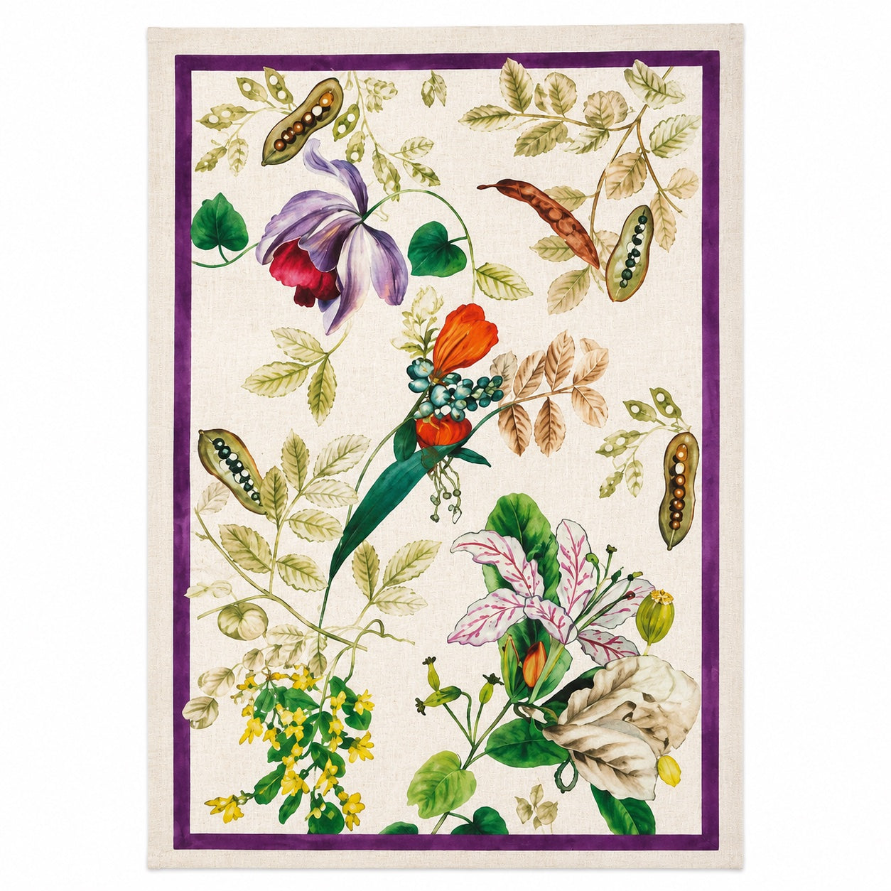 Canovaccio in Misto Lino TESSITURA TOSCANA - Carrube Viola