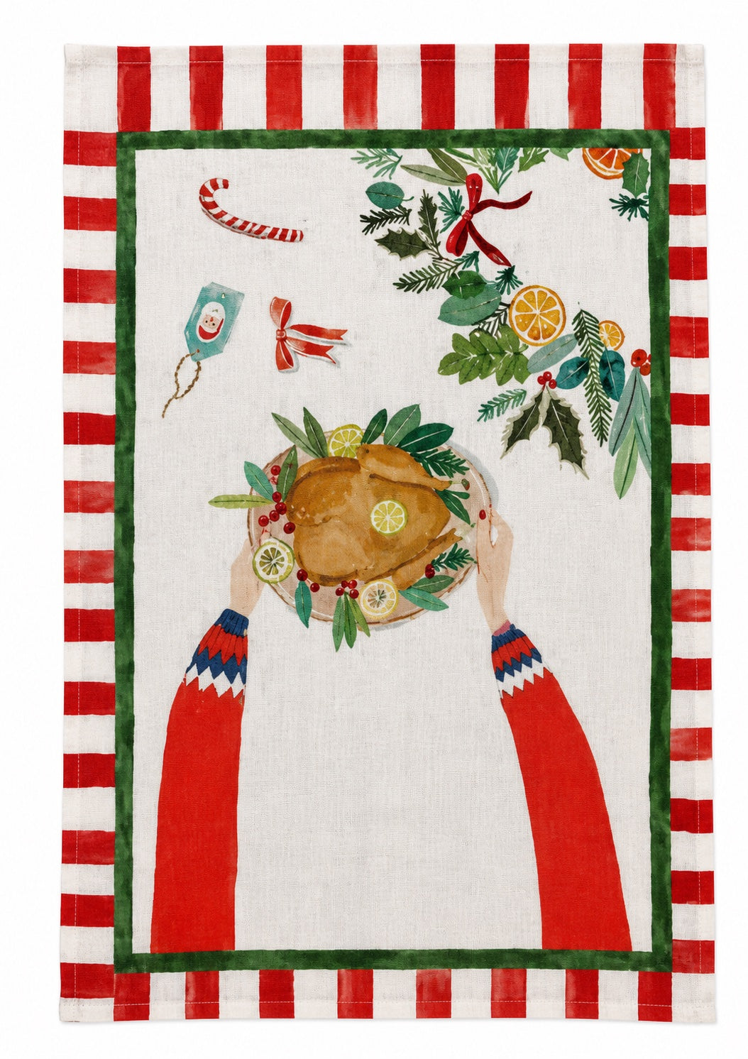 Canovaccio in Misto Lino TESSITURA TOSCANA - Hand on Xmas Tacchino