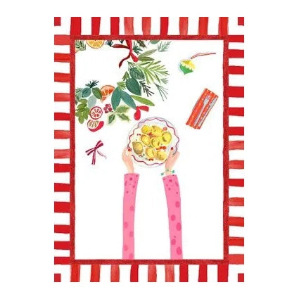 Canovaccio in Misto Lino TESSITURA TOSCANA - Hand on Xmas Tortellini