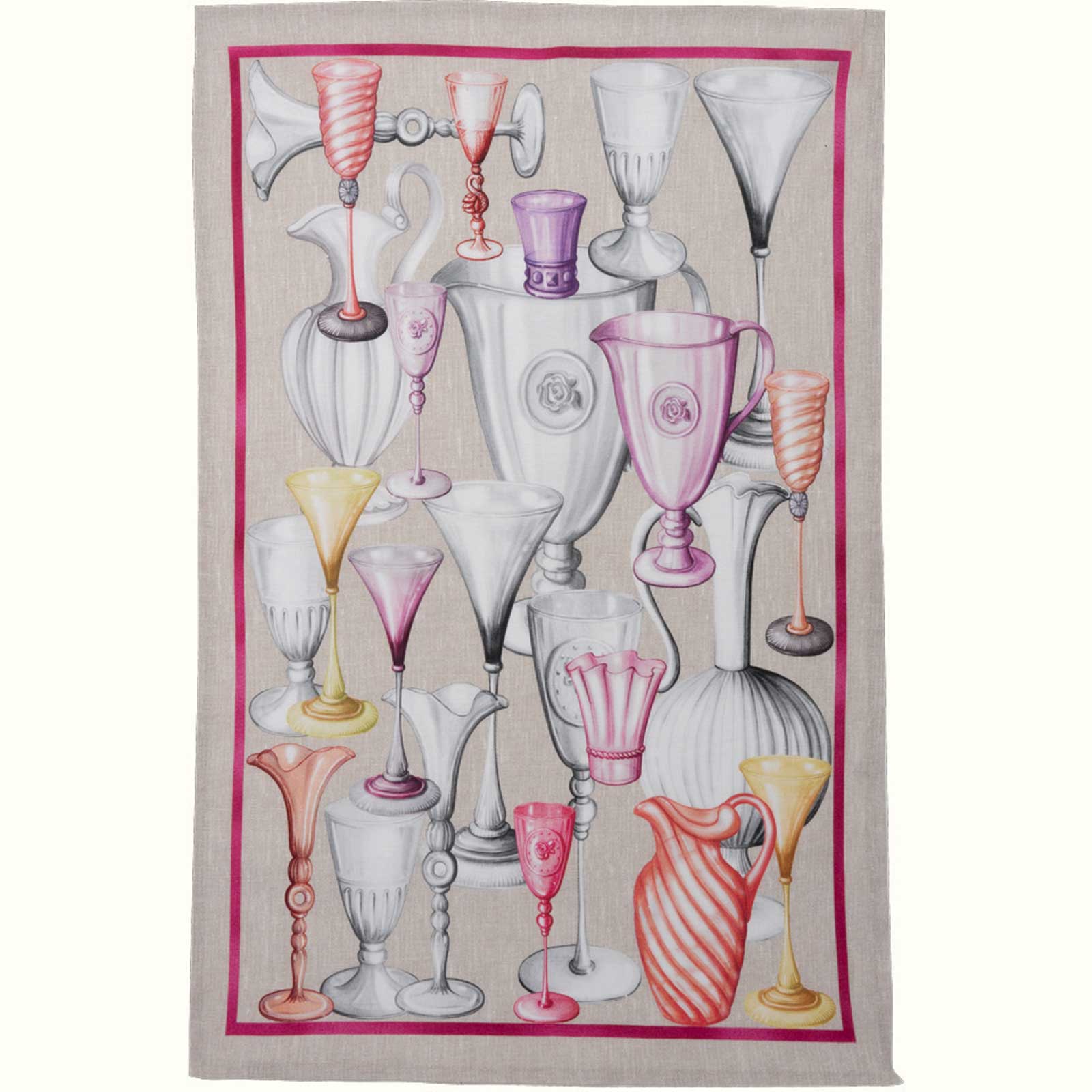 Canovaccio in Puro Lino TESSITURA TOSCANA - Cheers Fucsia