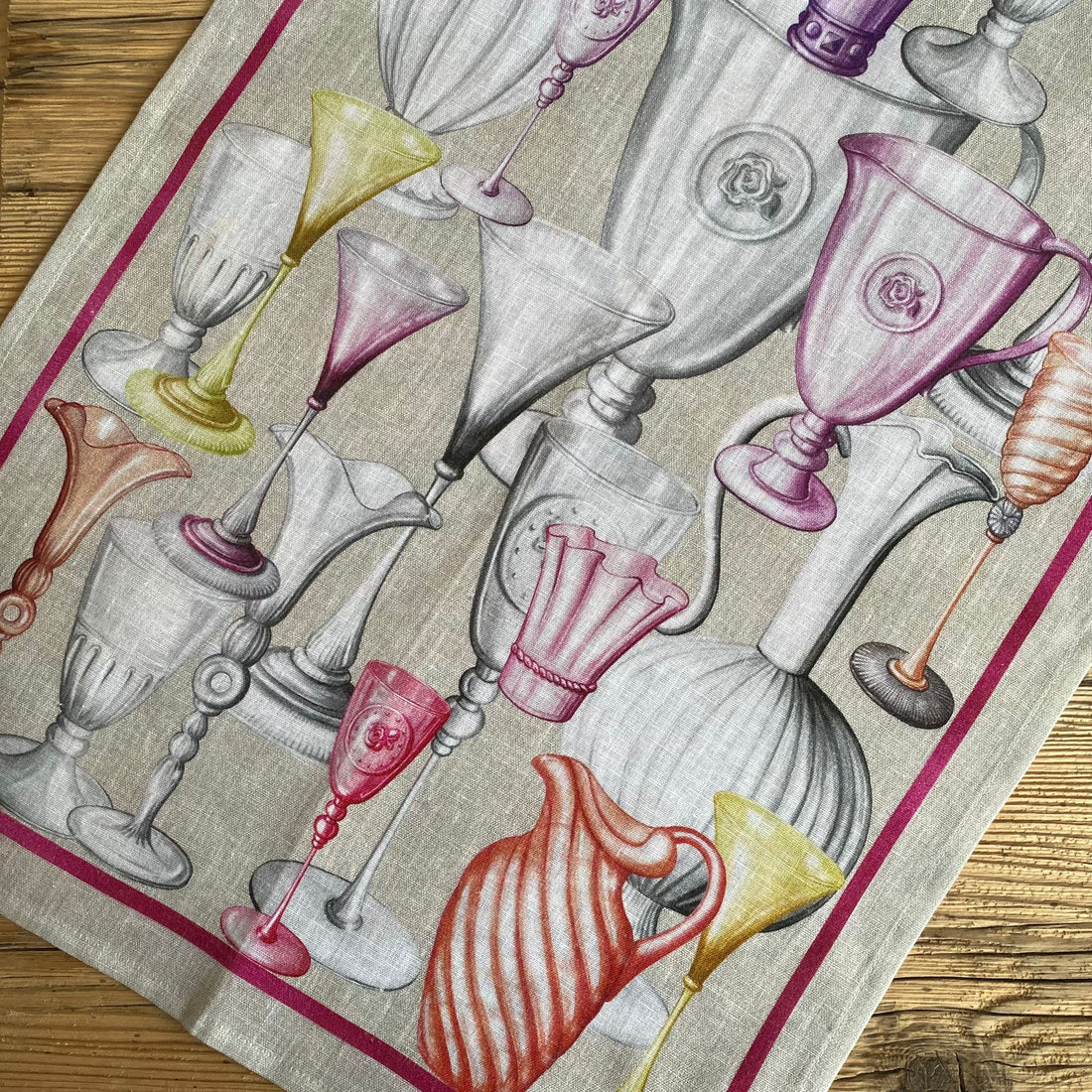 Canovaccio in Puro Lino TESSITURA TOSCANA - Cheers Fucsia