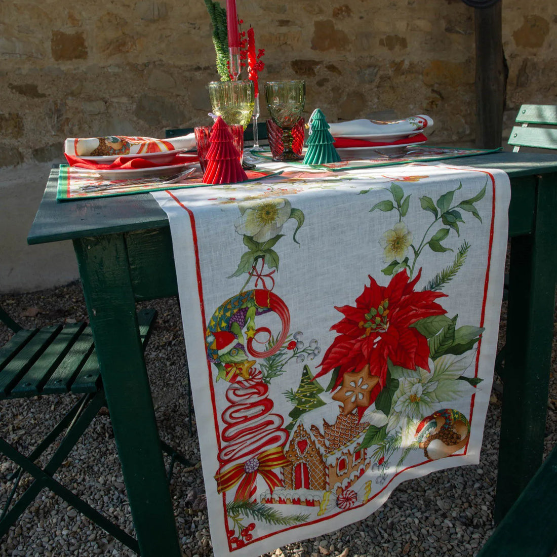 Centro Tavola quadrato in Lino TESSITURA TOSCANA - Marzapepe