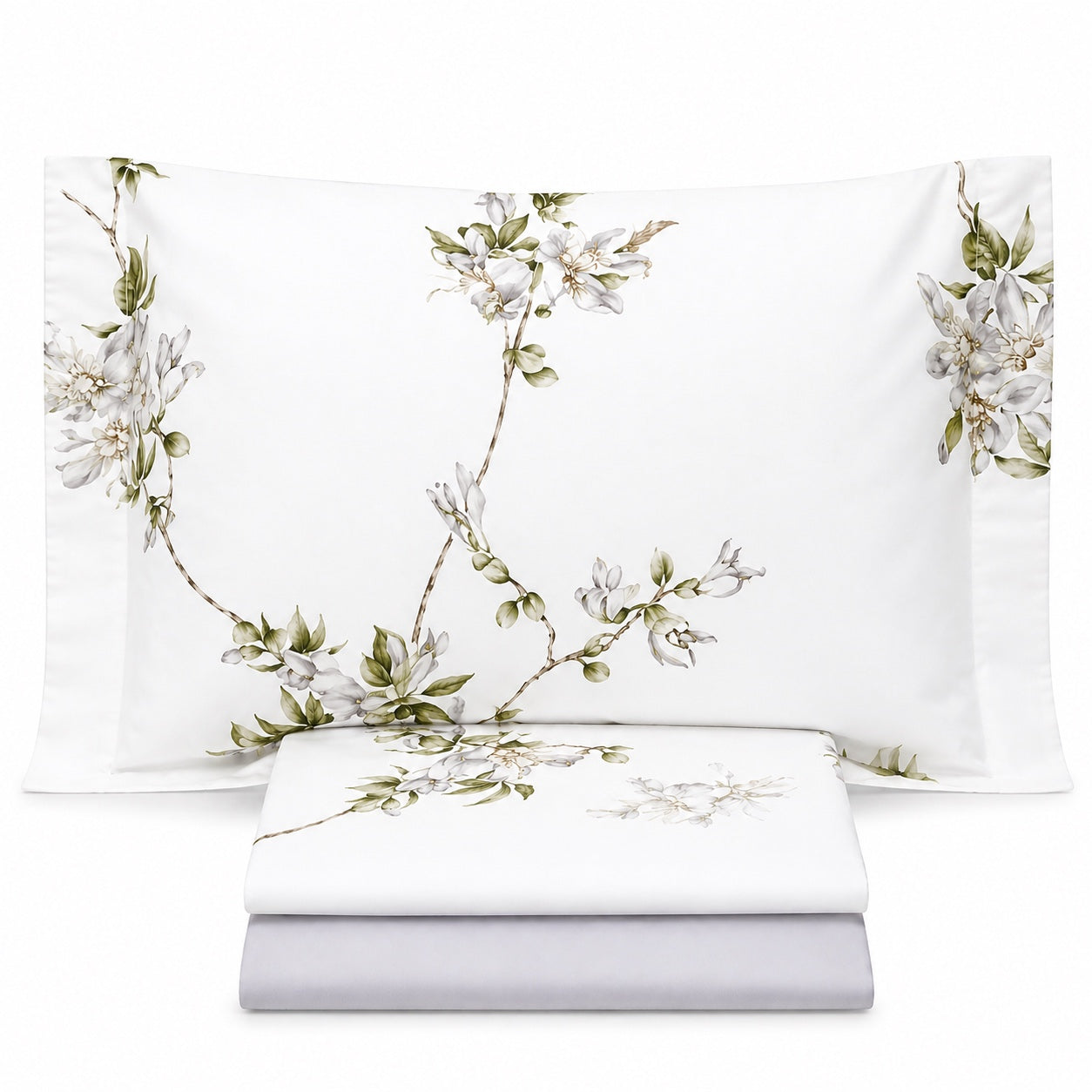 Completo Lenzuola Copriletto Emporium MIRABELLO - Chorisia Bianco