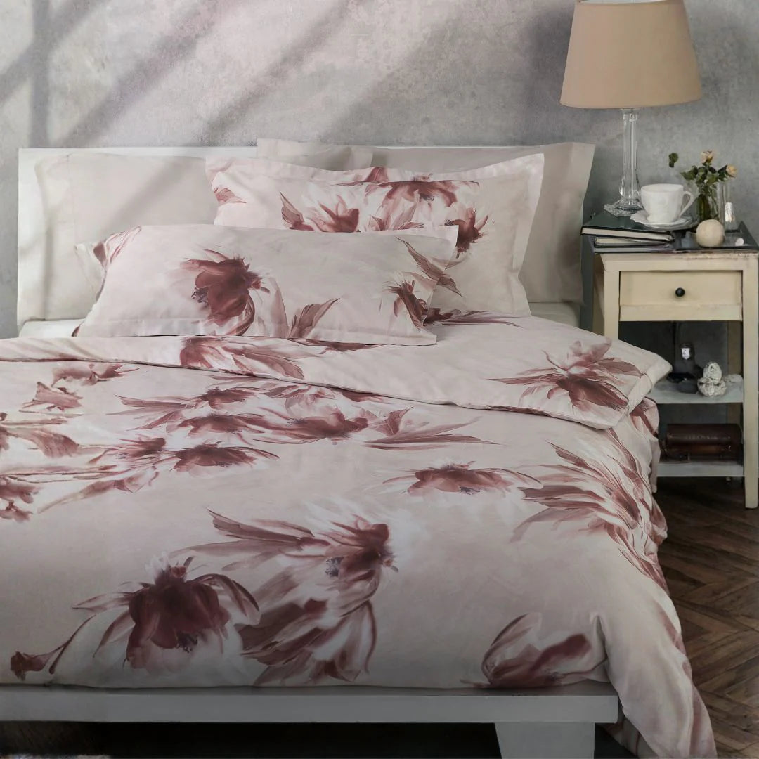 Completo Lenzuola Copriletto Matrimoniale MIRABELLO Emporium - Lago d'Argento Rosa