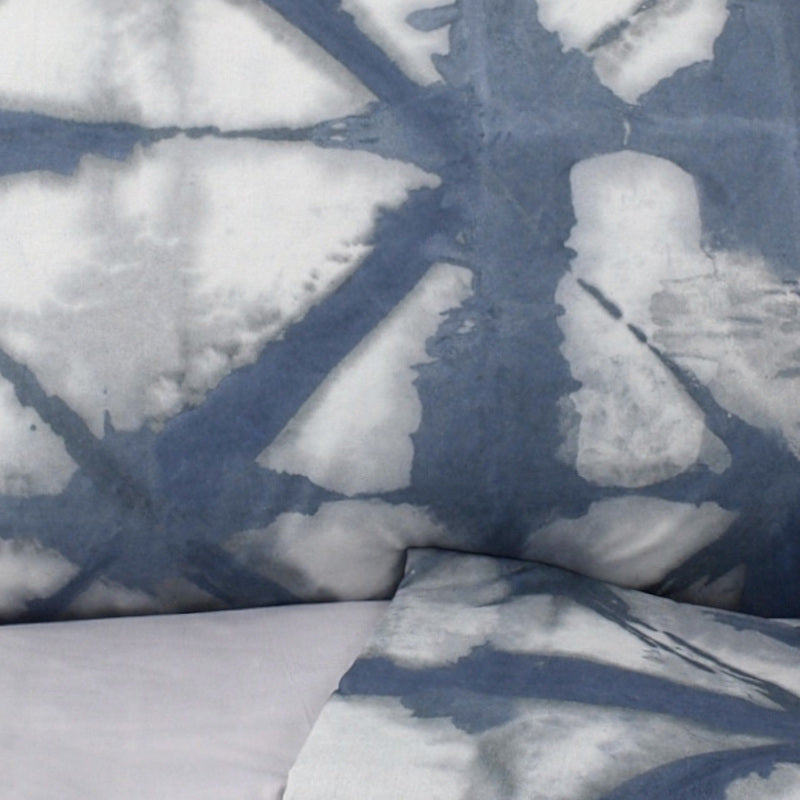 Completo Lenzuola Copriletto Matrimoniale MIRABELLO Emporium - Shibori Bluette