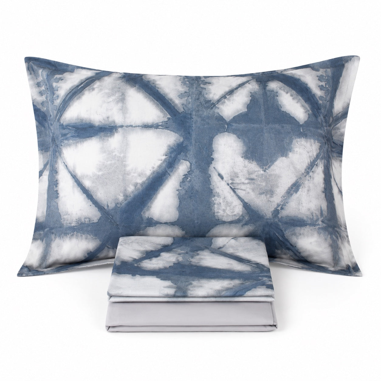 Completo Lenzuola Copriletto Matrimoniale MIRABELLO Emporium - Shibori Bluette