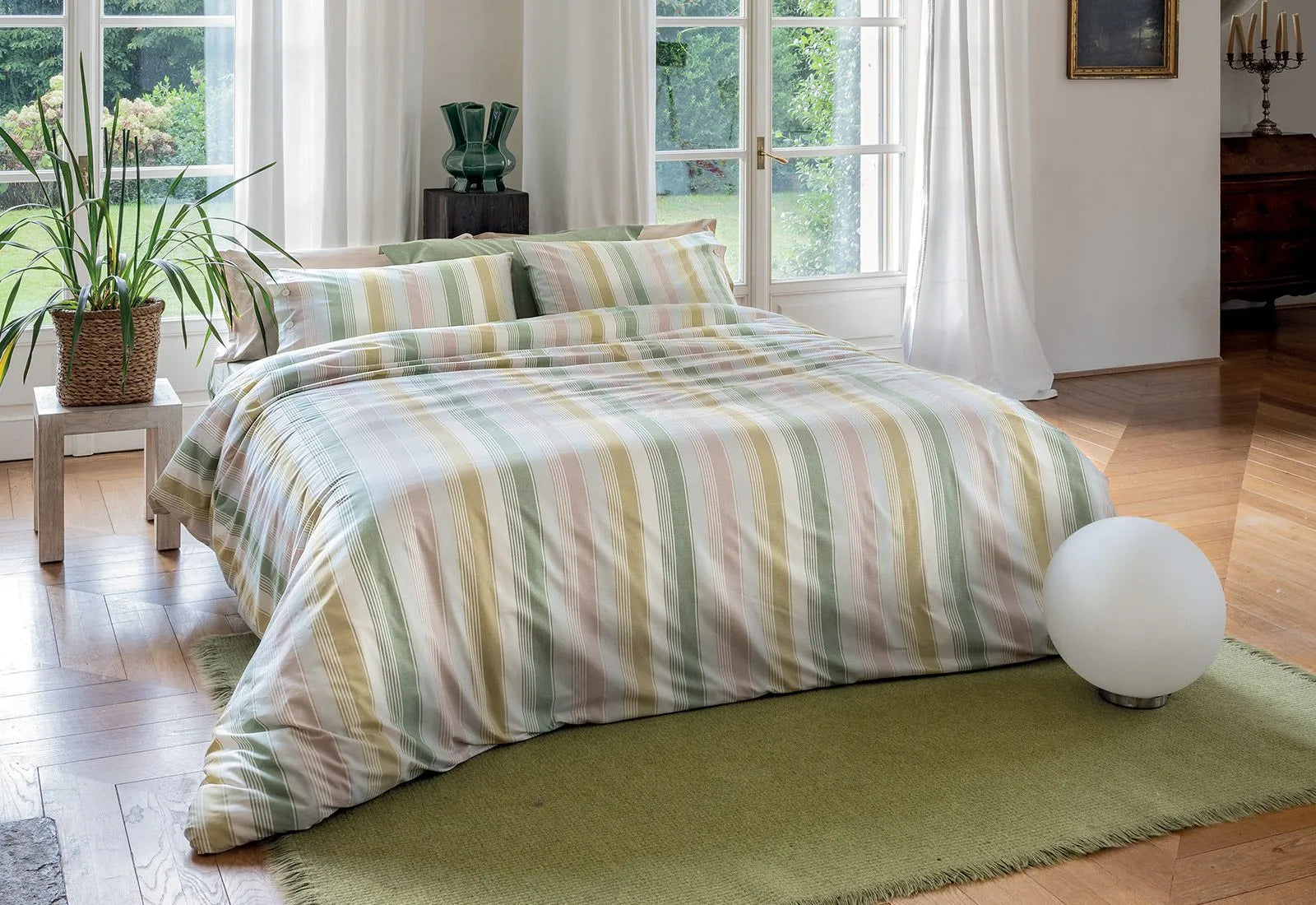 Completo Letto in Cotone Tinto in Filo BOSSI - Eric 8450 Martha O'Neil
