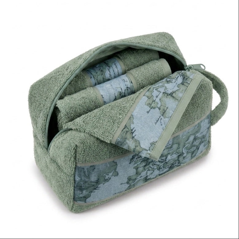 Coppia Asciugamani 1+1 in Spugna con Beauty ALVIERO MARTINI 1^ CLASSE - Tartan Green