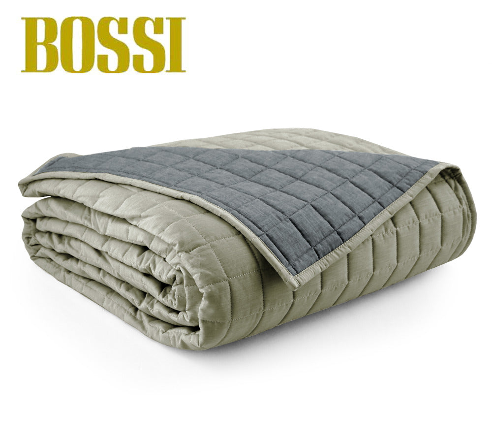 BOSSI Yarn Dyed Cotton Quilted Bedspread - Double