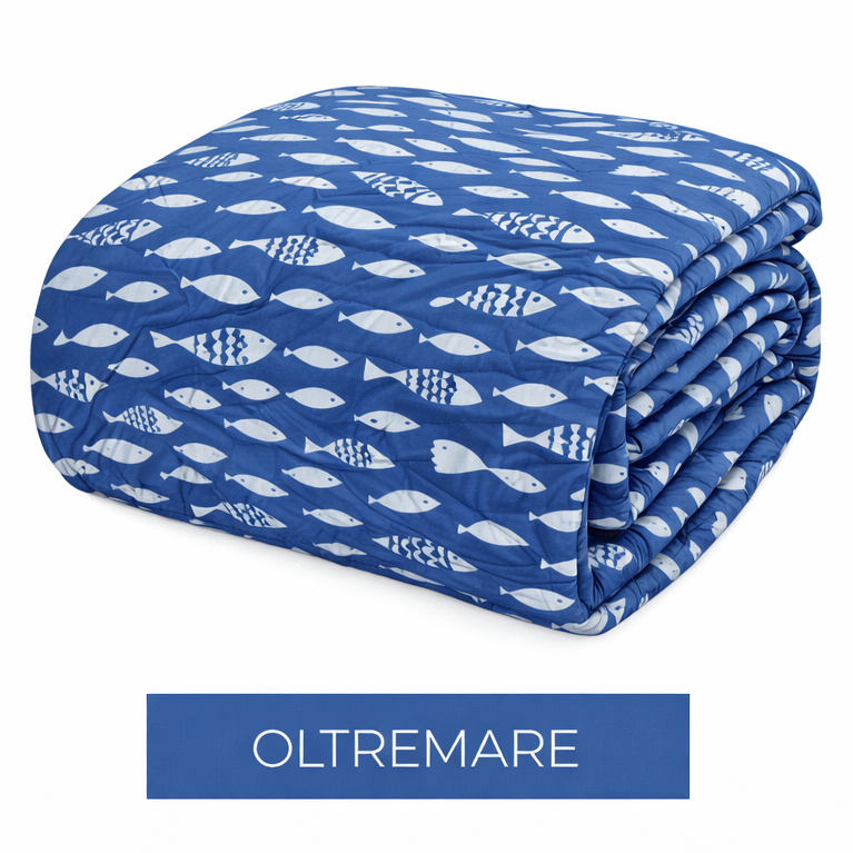 Copriletto Jacquard Estivo con Pesci - Lois