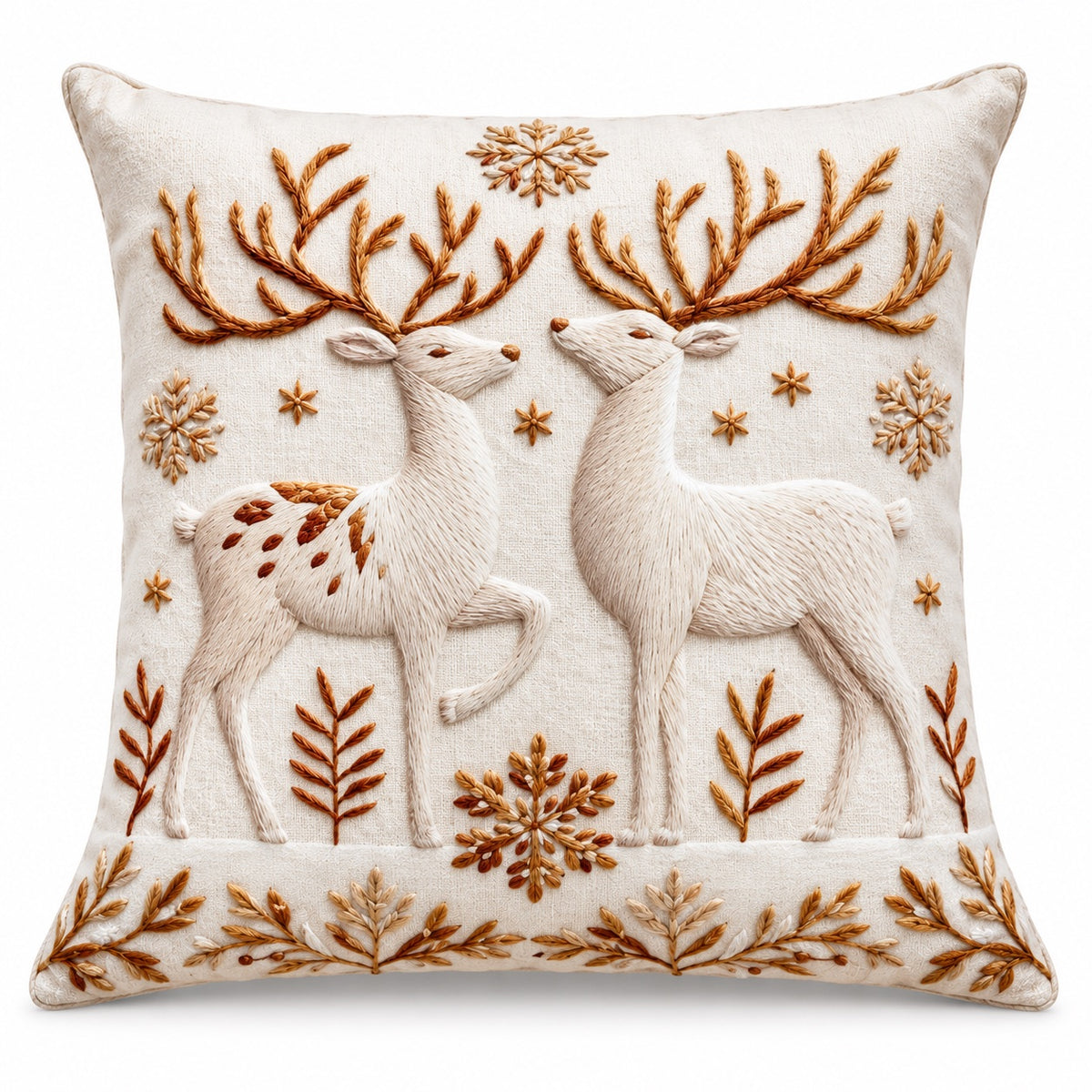 Cuscino in Cotone con Stampa 3D DAUNEX- Bianco Natale