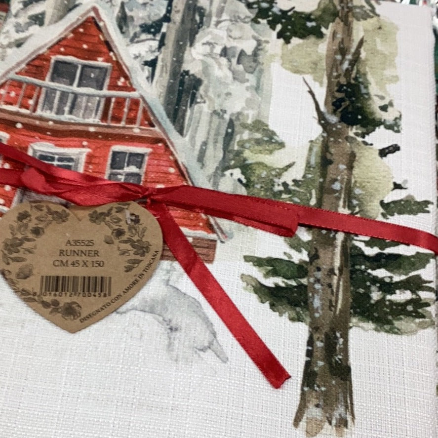 Runner BLANC MARICLO' - Christmas Cabin