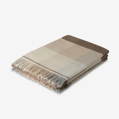 Plaid in Lana Merinos e Cashmere con frange CECCHI E CECCHI - Dalis Beige Marrone