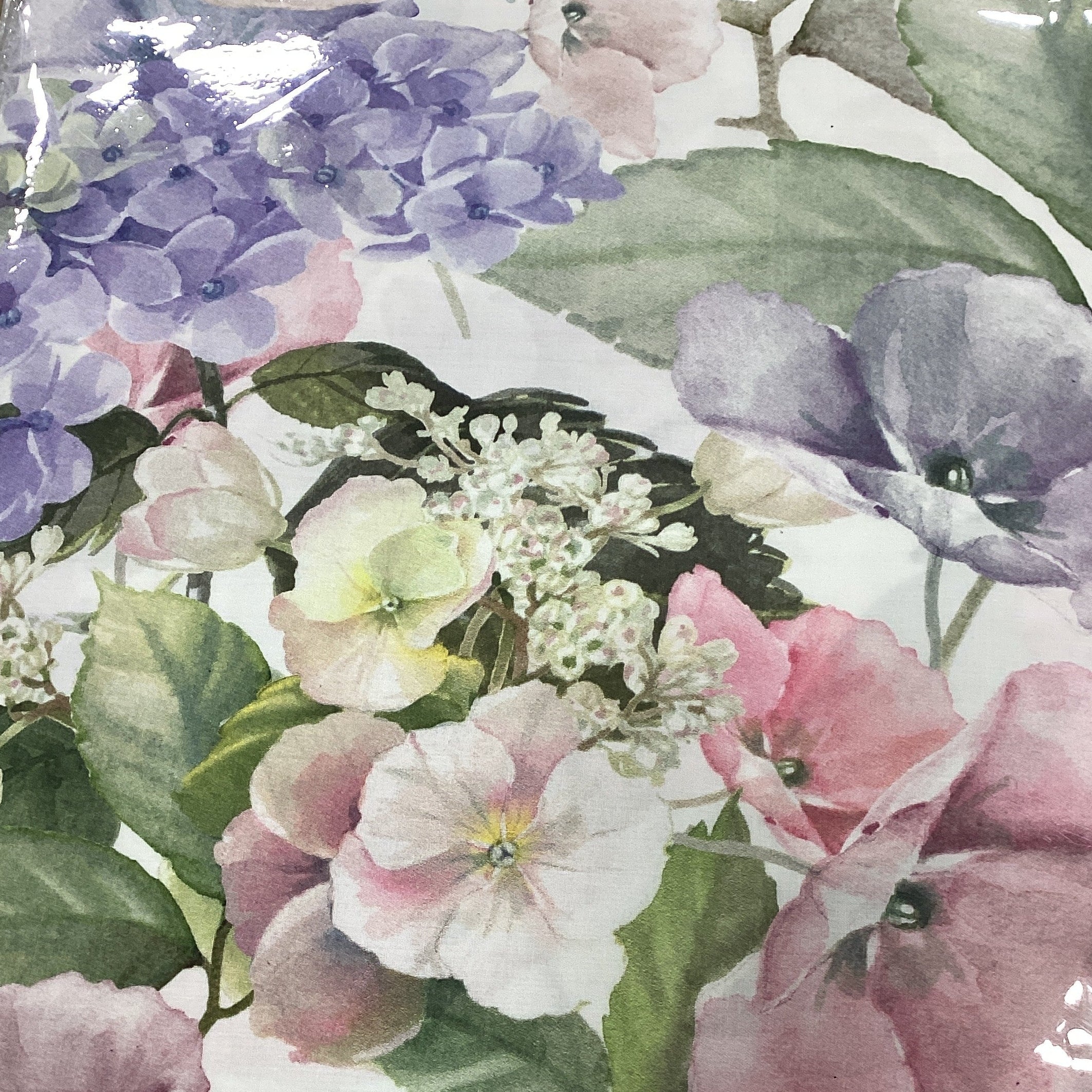 Completo Lenzuola Copriletto Matrimoniale in Percalle MIRABELLO Emporium - Hydrangea Bouquet Lilla