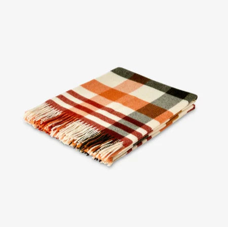 Plaid a Quadri Misto Lana con Frange Multicolore CECCHI E CECCHI - Nathalie Arancio