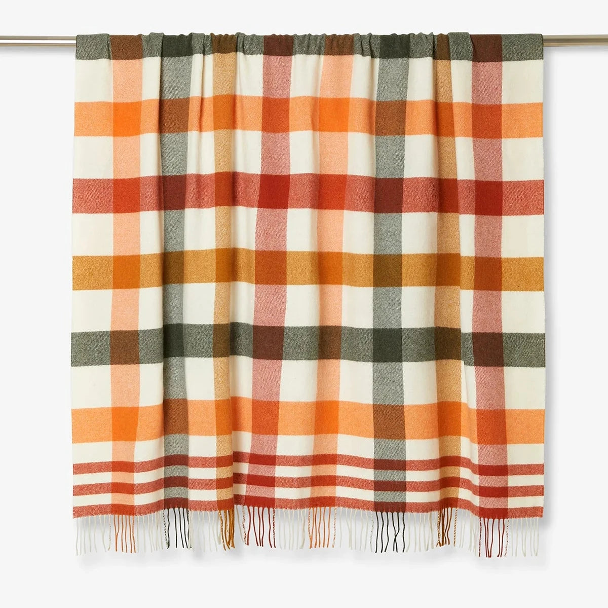 Plaid a Quadri Misto Lana con Frange Multicolore CECCHI E CECCHI - Nathalie Arancio