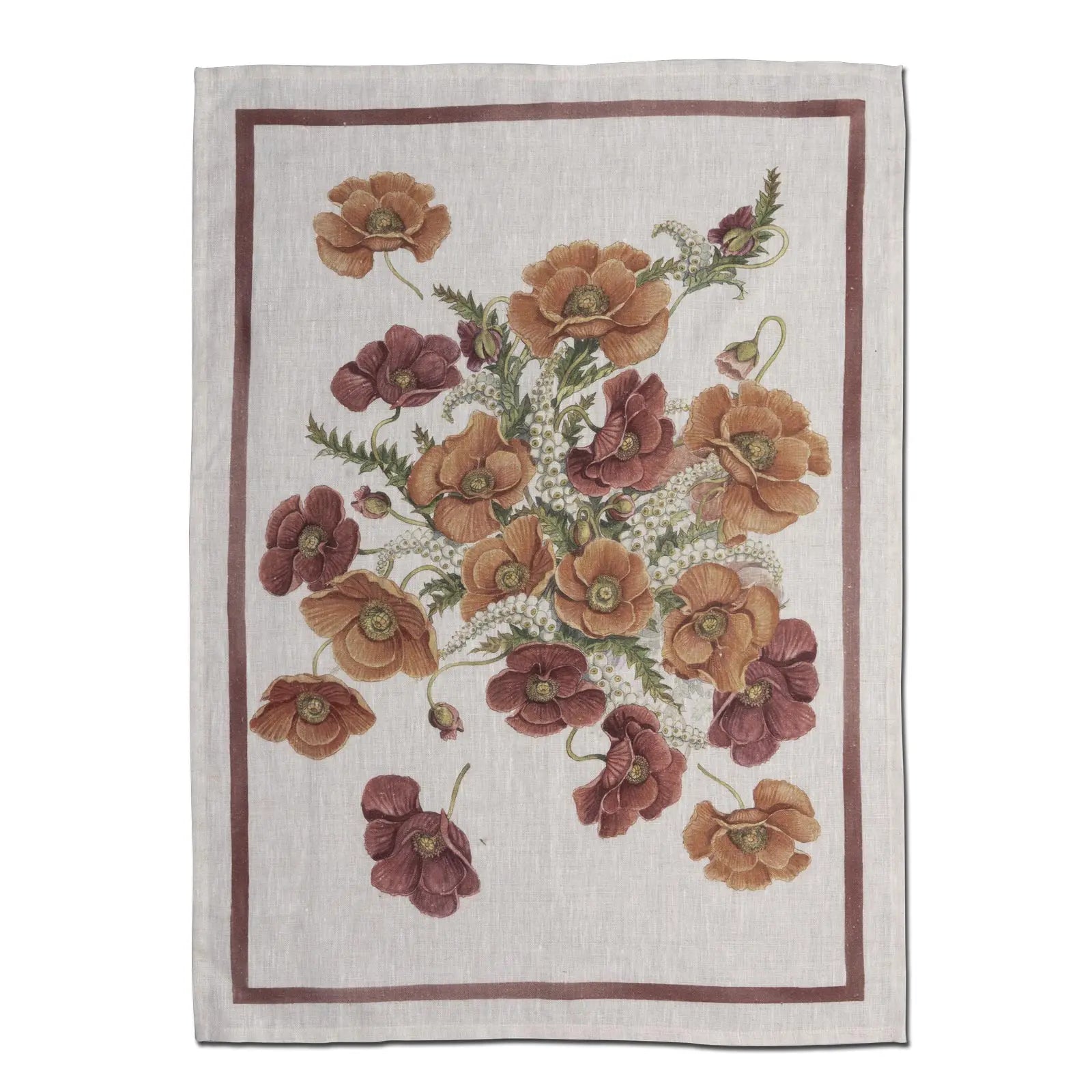 Pure linen tea towel TESSITURA TUSCANA - Poppy