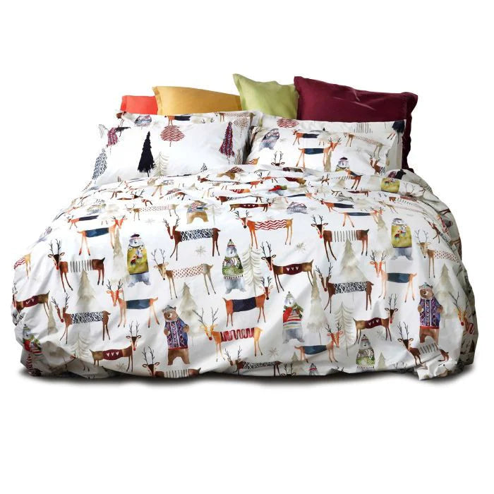 Cotton Percale Sheets TESSITURA TUSCANA - Polar Renne