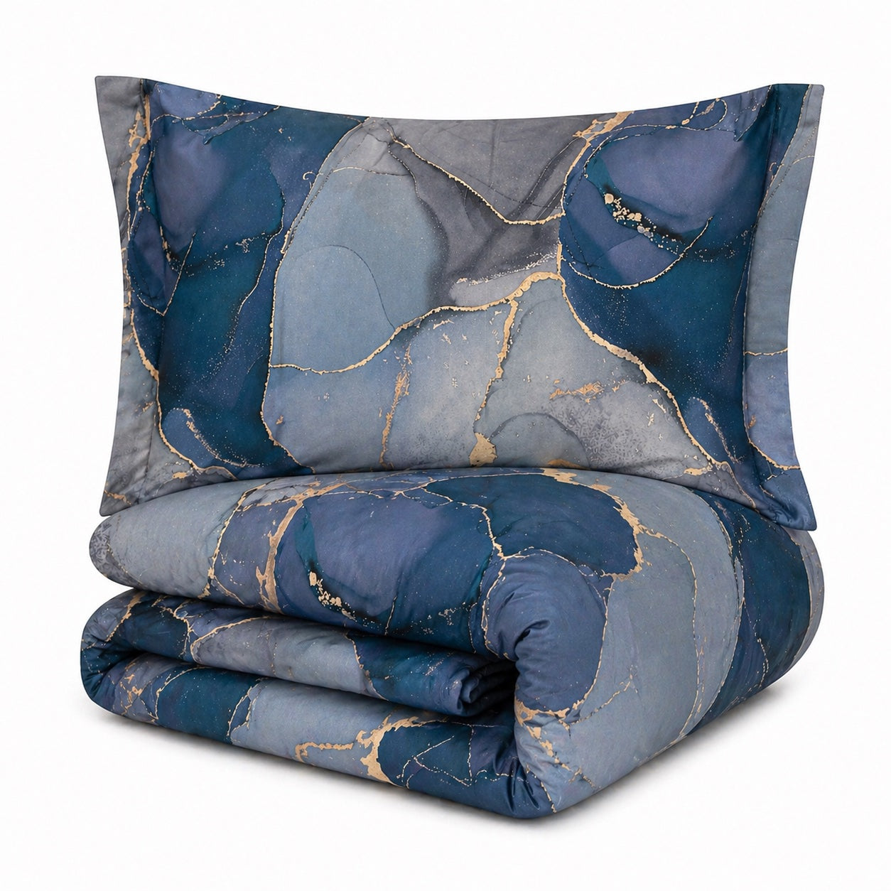 Parure Copripiumino in Percalle MIRABELLO Emporium - Saturn Bluette