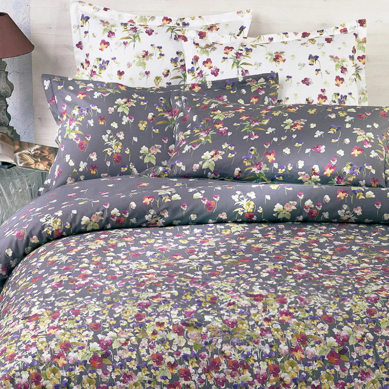 Parure Copripiumino in Percalle MIRABELLO Emporium - Violette Grigio