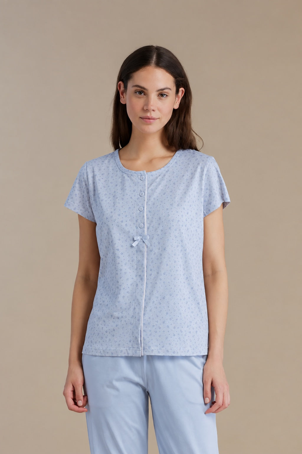 Pigiama Donna Mezza Manica in Cotone NOI DI NOTTE - Little Flower