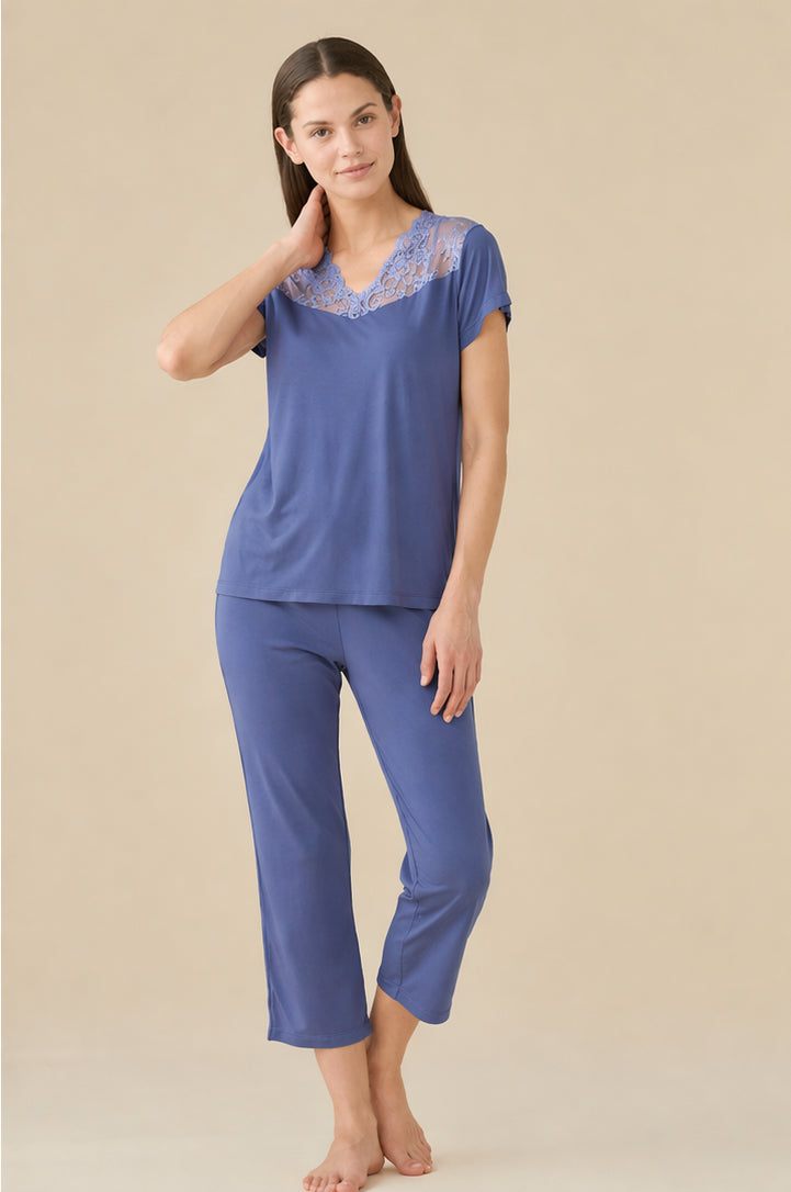 Pigiama Donna con pinocchietto in Modal NOI DI NOTTE - Softness