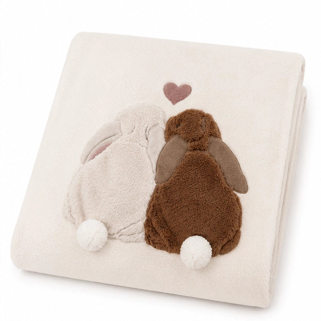 Plaid in caldo Pile con Applicazione MARYPLAID - Ambra e Terra