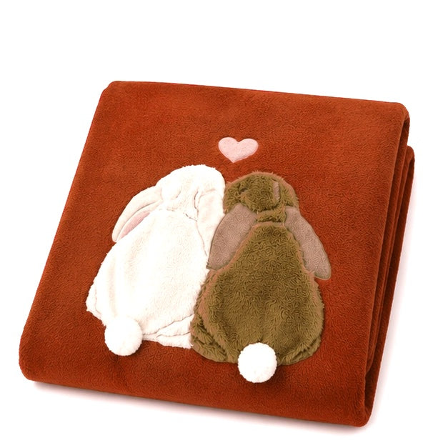 Plaid in caldo Pile con Applicazione MARYPLAID - Ambra e Terra