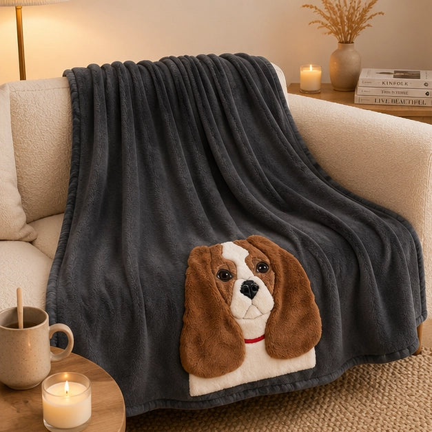 Plaid in caldo Pile con Applicazione MARYPLAID - Dolcezza semplice