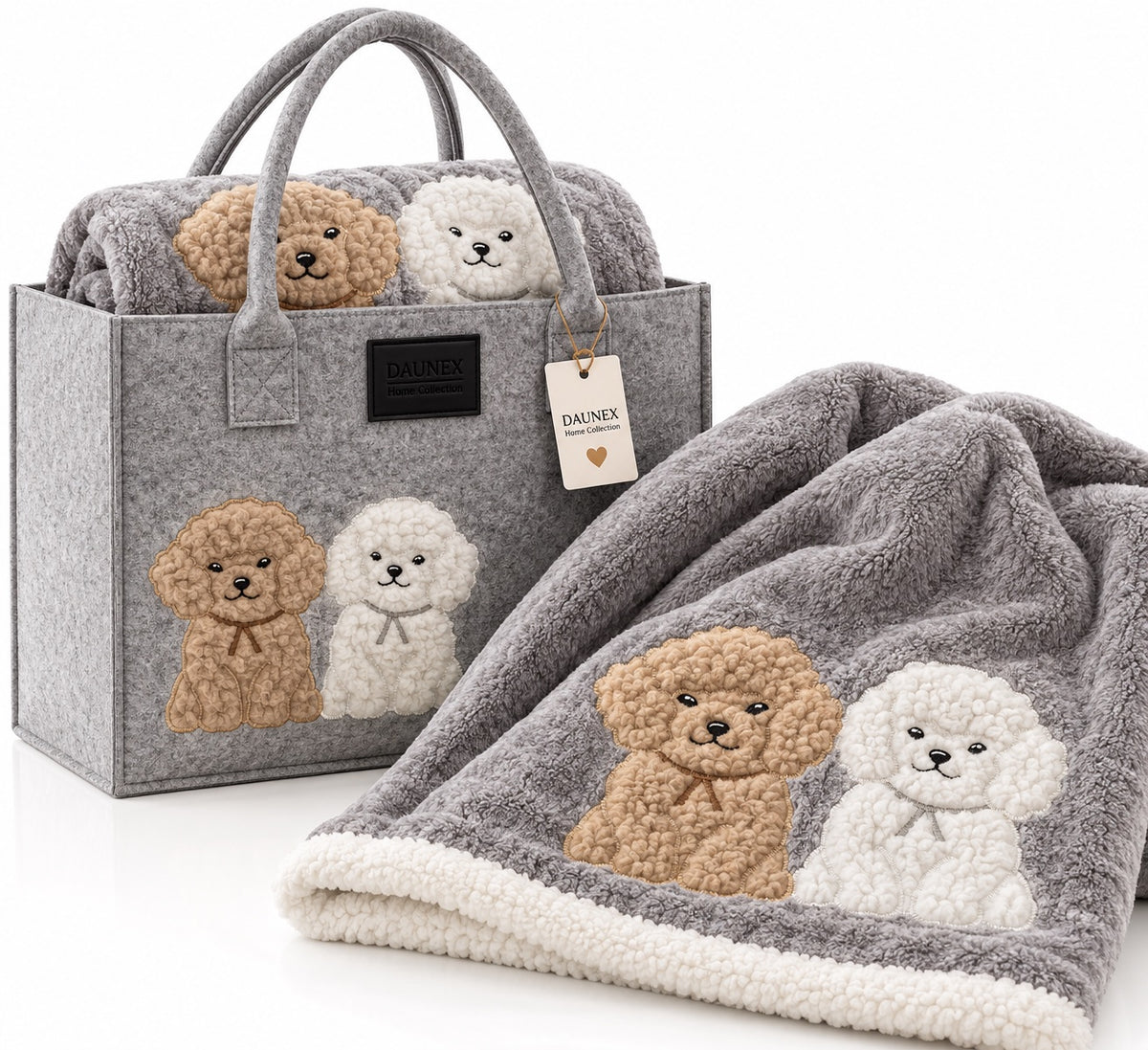 Plaid con applicazioni e borsa in Feltro - Cuccioli Chic