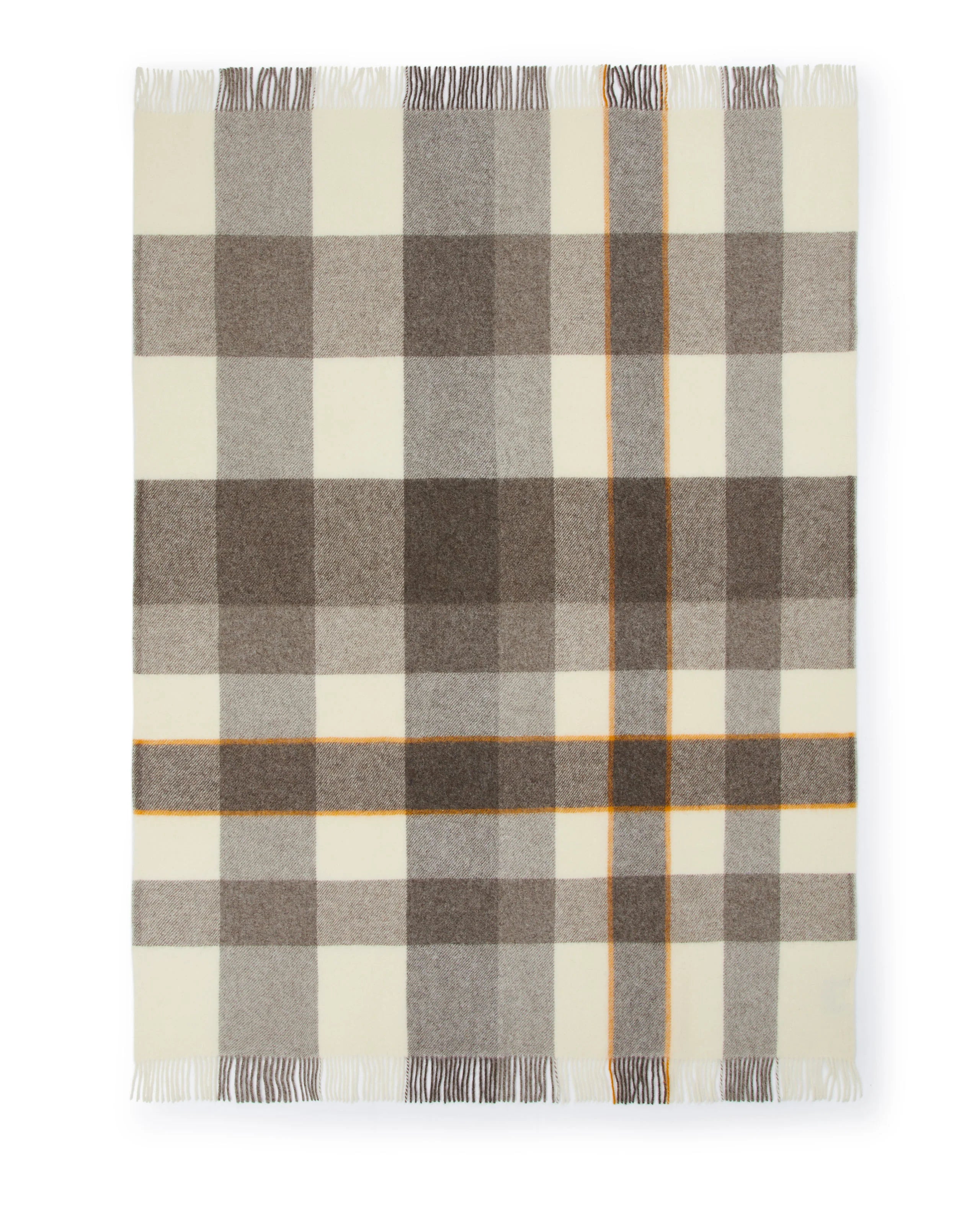 Plaid in Pura Lana Vergine con frange  LANEROSSI - Nelson Arancio