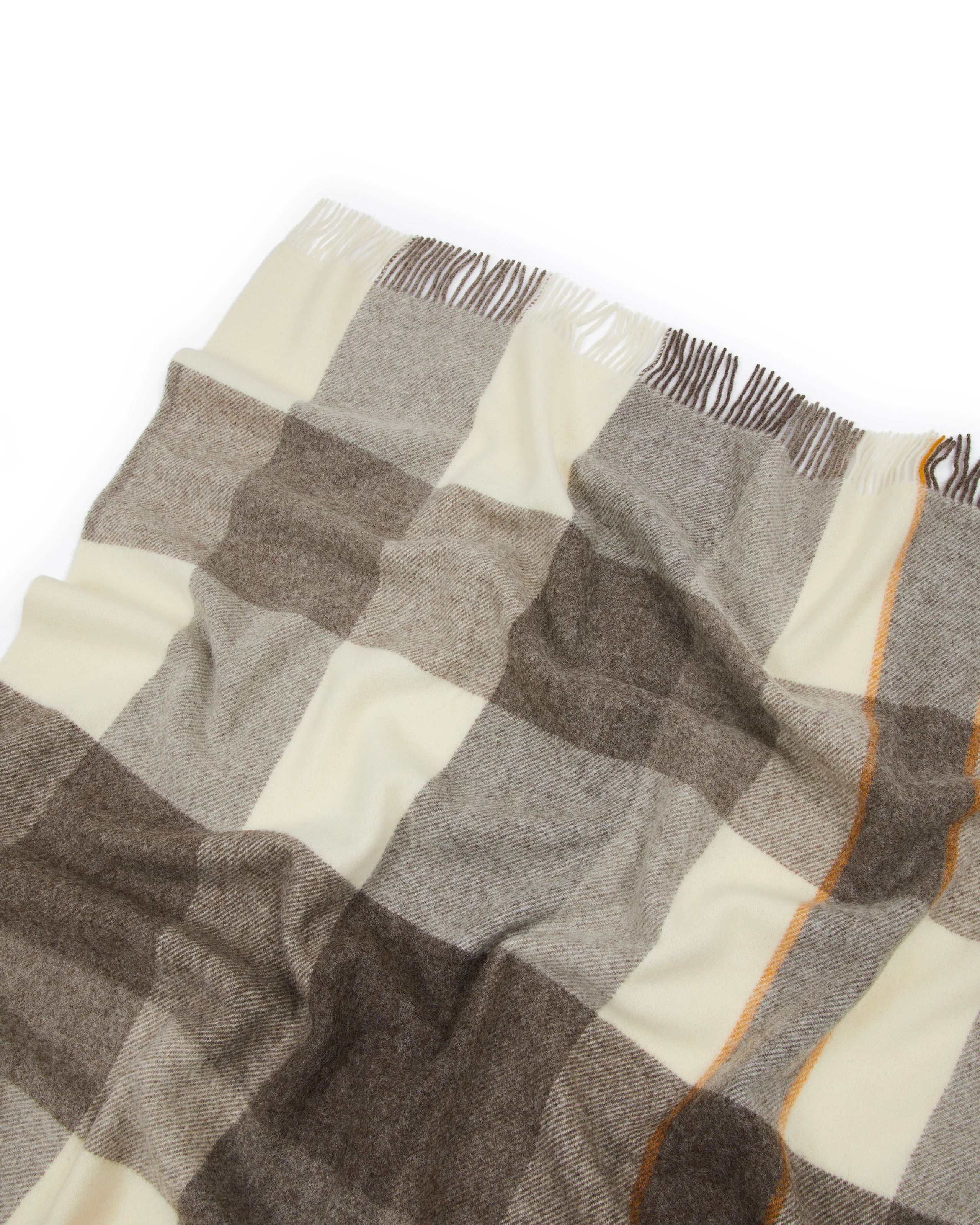 Plaid in Pura Lana Vergine con frange  LANEROSSI - Nelson Arancio